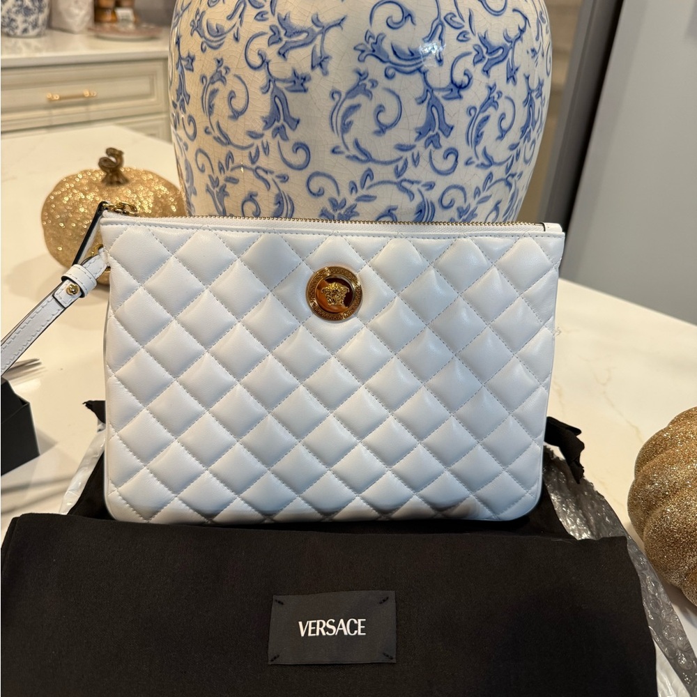 Versace White Quilted Women's Clutch - Picture 4 of 4